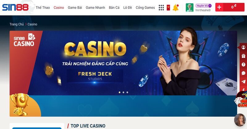 Casino trực tuyến Sin88